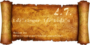 Lézinger Tóbiás névjegykártya